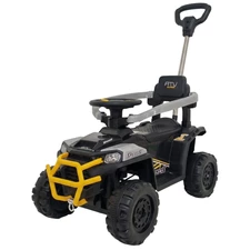 Детский квадроцикл M 6300EBLR-11-6 серо-желтый толокар с родительской ручкой